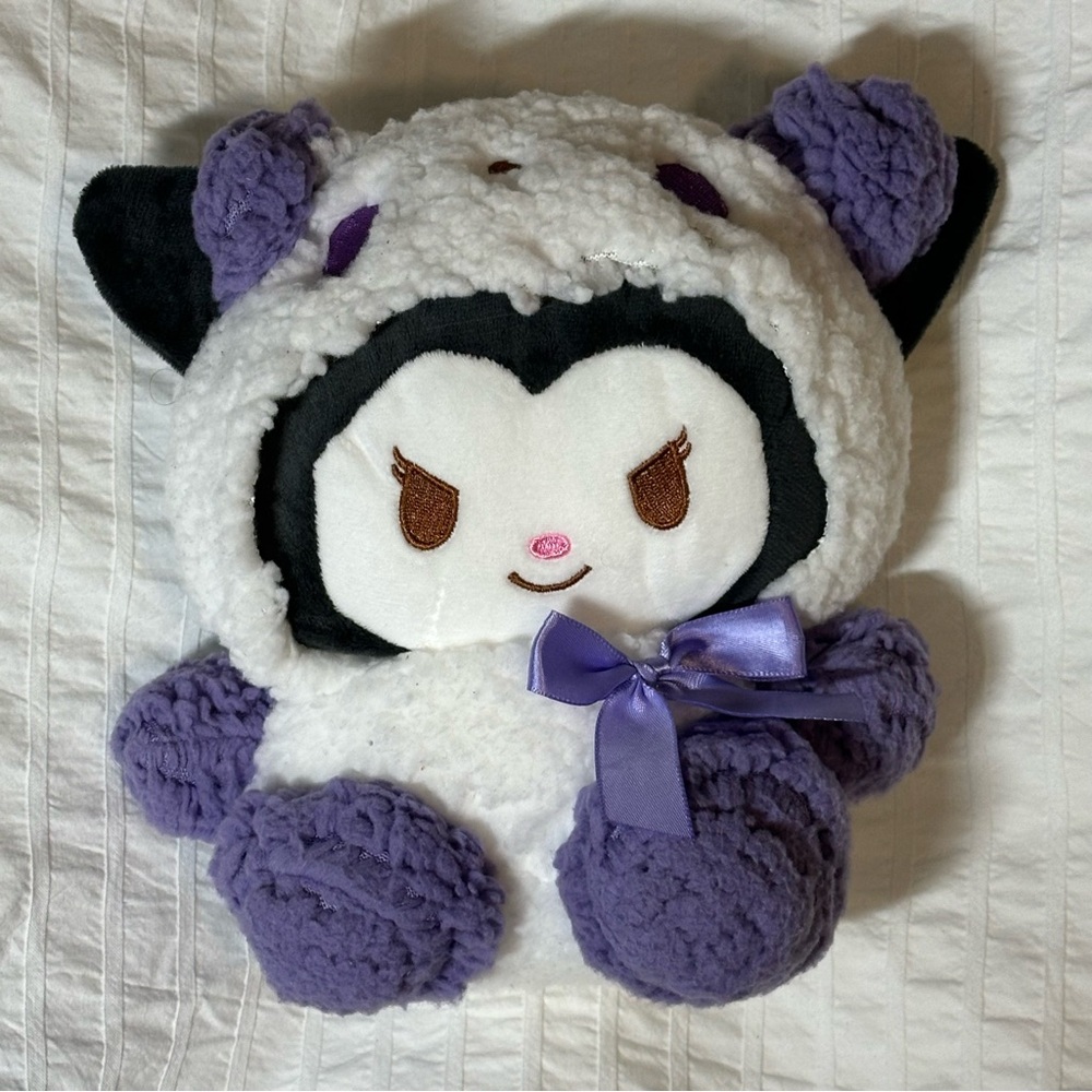 Sanrio Cartoon Kuromi Purple Panda Transformed Costume Cute Plush Toy Sherpa